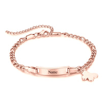 Engraved Name Bar Anklet with Butterfly Charm