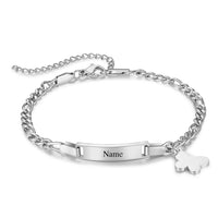 Engraved Name Bar Anklet with Butterfly Charm