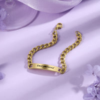 Engraved Couple Name Bar Bracelet Set
