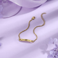 Engraved Couple Name Bar Bracelet Set