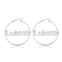 Old English Name Hoop Earrings