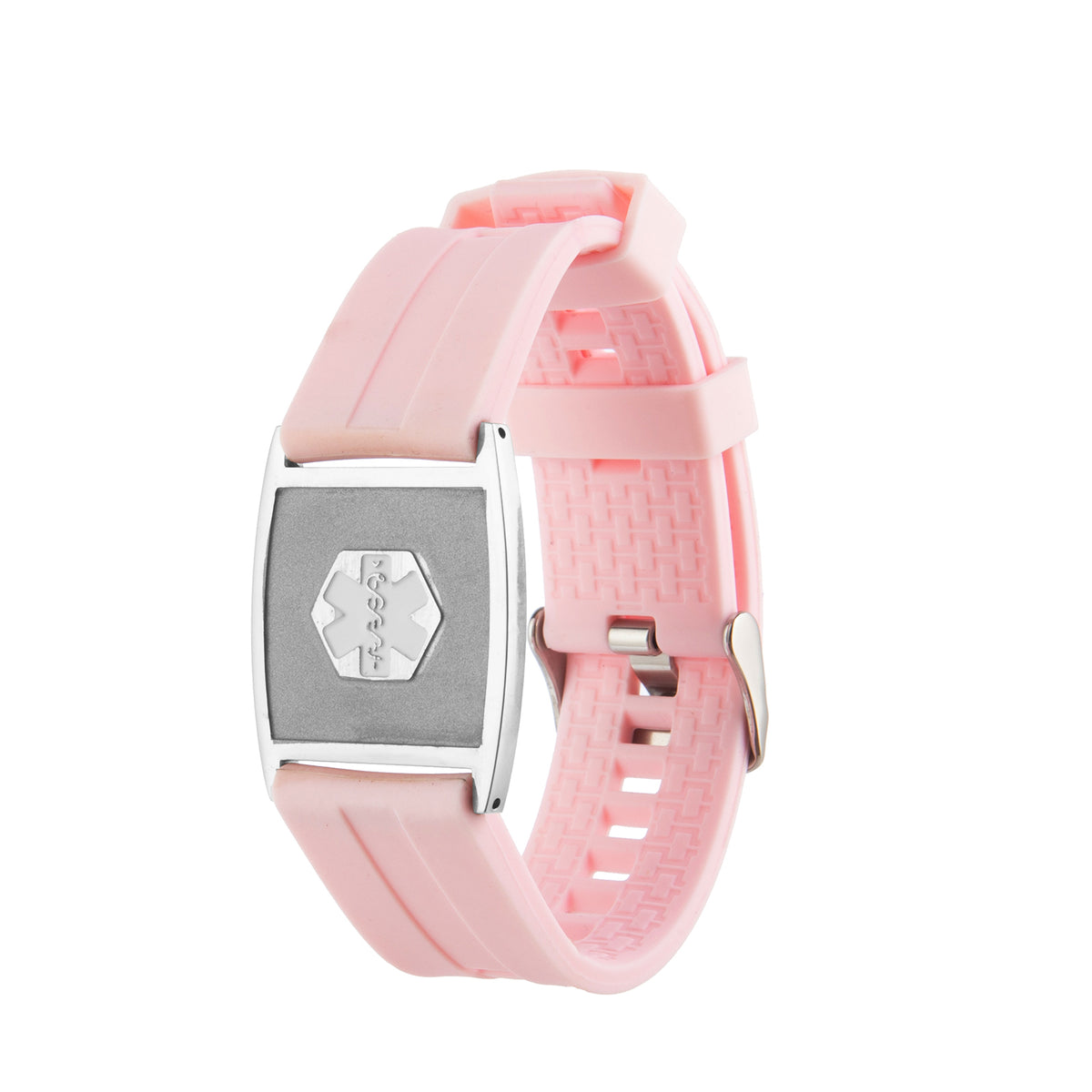 Pink Silicone Engraved Medical ID Bracelet