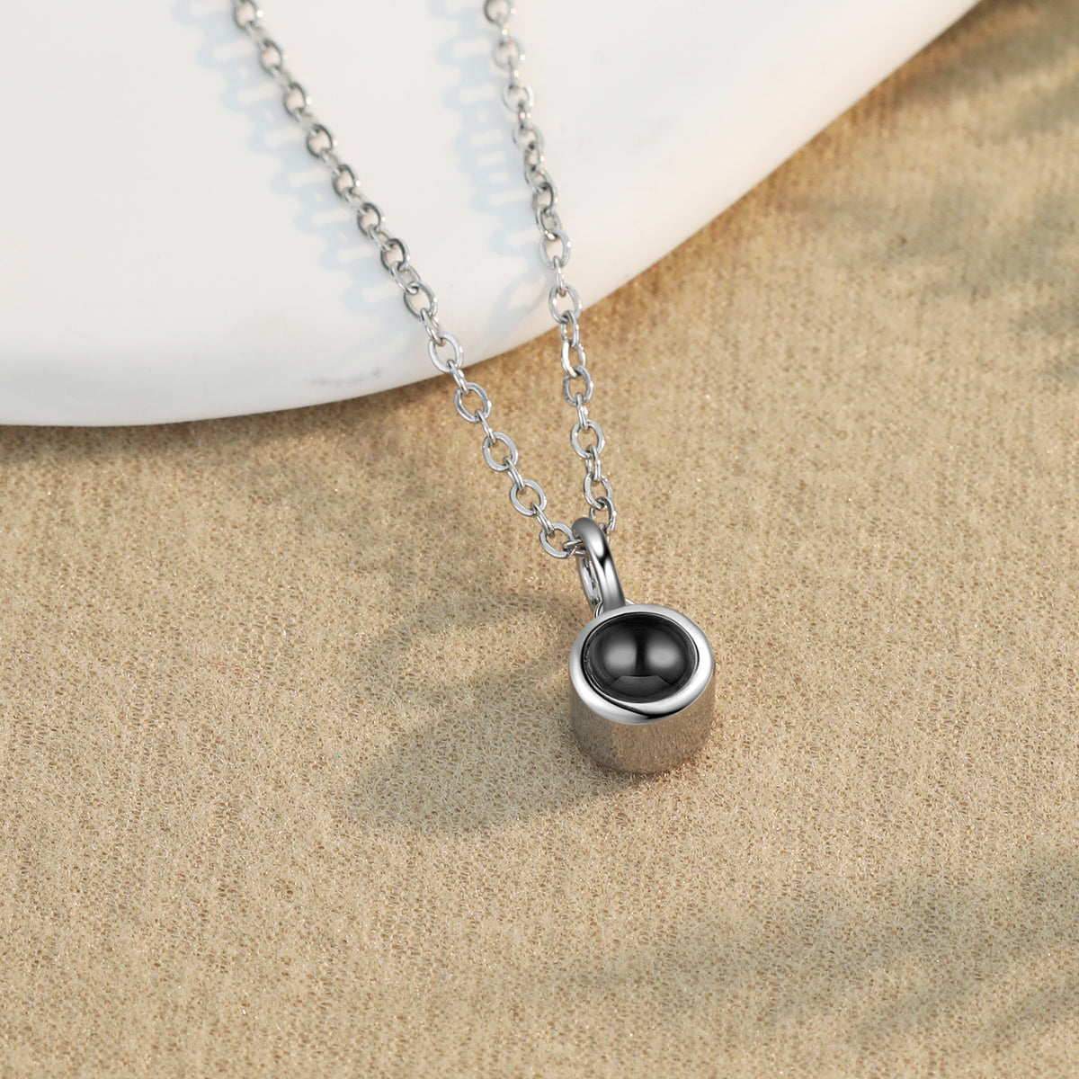 Round Photo Projection Pendant Necklace