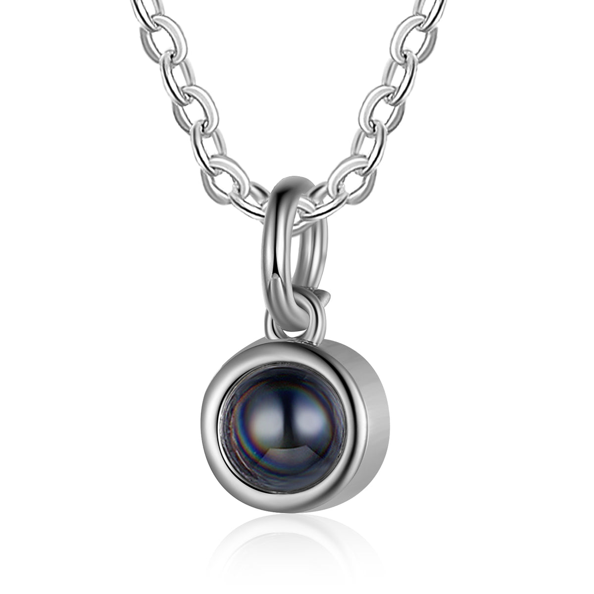 Round Photo Projection Pendant Necklace