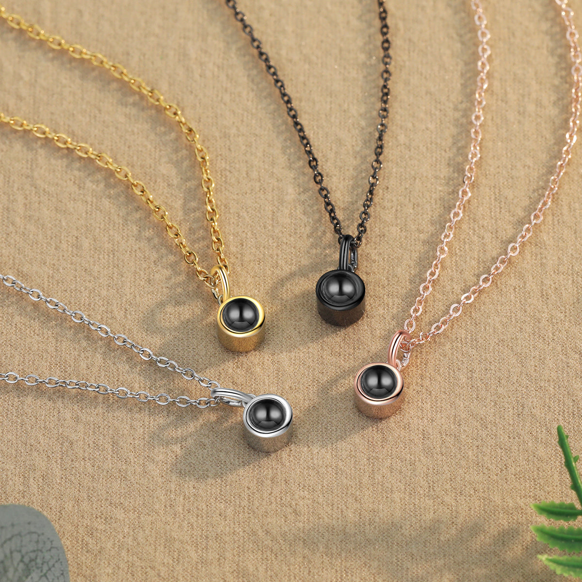Round Photo Projection Pendant Necklace