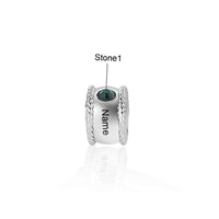Engraved Name Birthstone Charm Bead