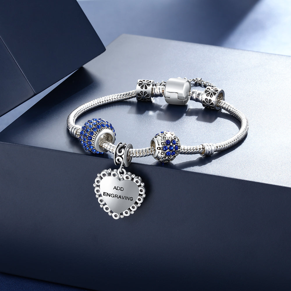 Personalized Heart Photo Dangle Charm with Engraving