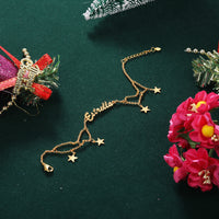 Double Chain Name Bracelet with Star Charms