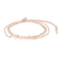 Layered Name Anklet with Figaro Chain