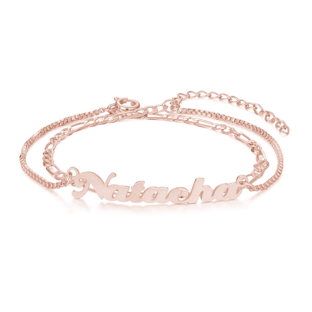 Double Layer Name Anklet