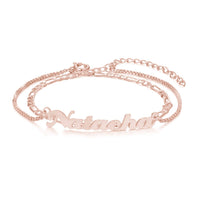 Double Layer Name Anklet