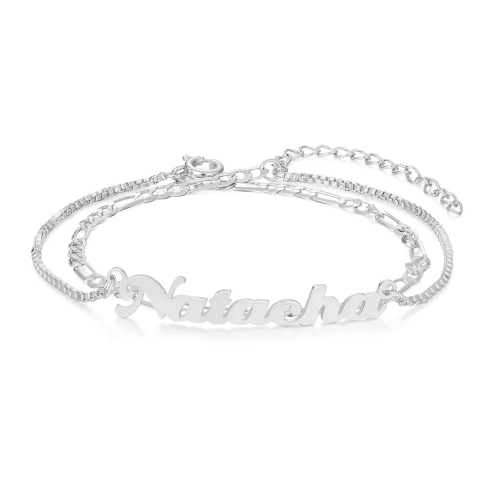 Double Layer Name Anklet