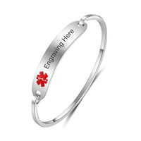 Engraved Medical Alert Cuff Bangle