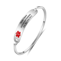 Engraved Medical Alert Cuff Bangle