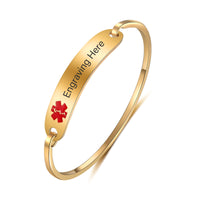 Engraved Medical Alert Cuff Bangle