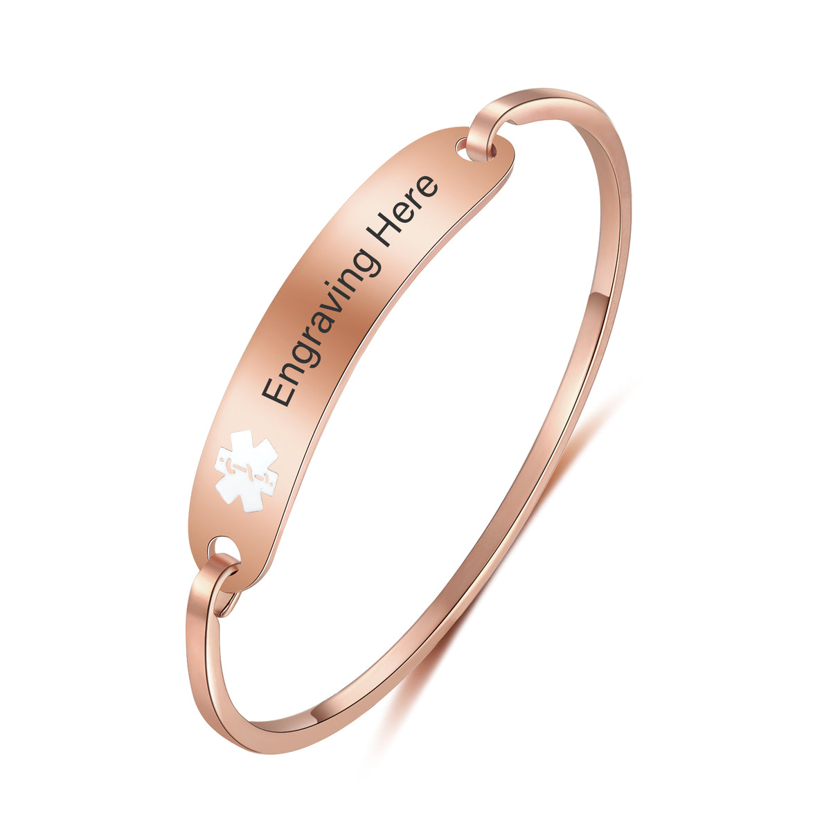 Engraved Medical Alert Cuff Bangle