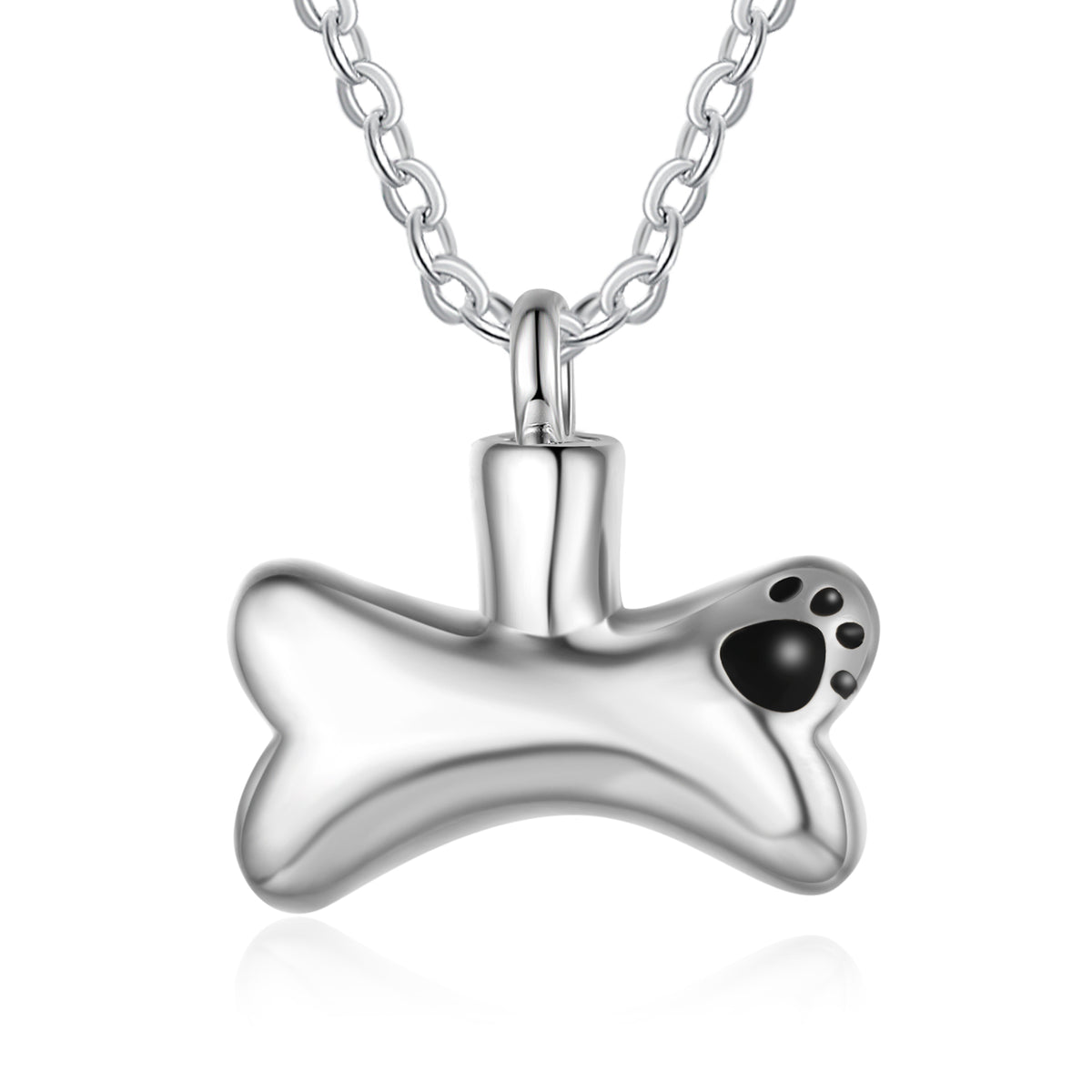 Engraved Bone Urn Necklace with Paw Print