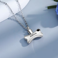 Engraved Bone Urn Necklace with Paw Print