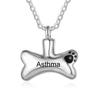 Engraved Bone Urn Necklace with Paw Print