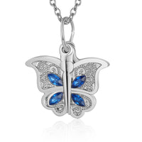Butterfly Heart Photo Pendant Necklace