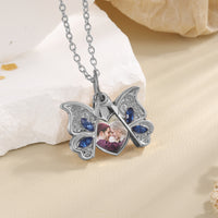 Butterfly Heart Photo Pendant Necklace