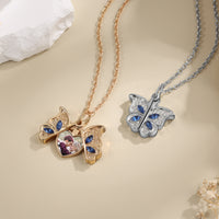 Butterfly Heart Photo Pendant Necklace