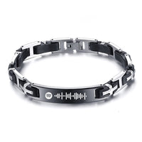 Men's Engraved Cross Link ID Bracelet