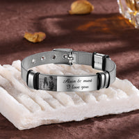 Men's Mesh Photo and Message Bracelet