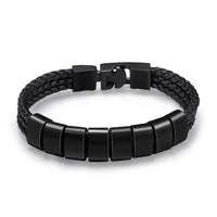 Men's Black Braided Name Bead Bracelet, 1 to 8 Beads