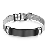 Engraved Medical ID Mesh Strap Bracelet