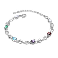 Engraved Name Infinity Heart Birthstone Bracelet