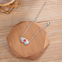 Engraved Medical ID Double Heart Bracelet