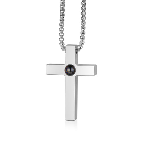 Cross Photo Projection Necklace