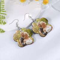 Personalized Wooden Photo Drop Earrings