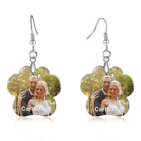Personalized Wooden Photo Drop Earrings
