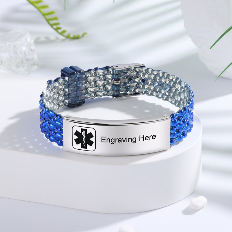 Engraved Medical ID Strap Bracelet