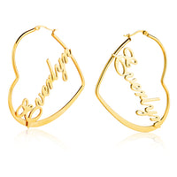 Heart Hoop Name Earrings