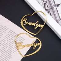 Heart Hoop Name Earrings