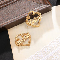 Ornate Heart Name Hoop Earrings