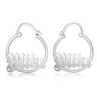 Old English Name Small Hoop Earrings