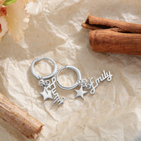 Script Name Huggie Earrings with Star Charm