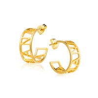 Cut-Out Name Half Hoop Earrings