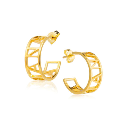 Cut-Out Name Half Hoop Earrings