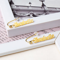 Old English Name Threader Earrings