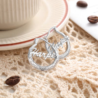 Textured Script Name Hoop Earrings