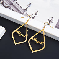 Lantern Frame Script Name Drop Earrings