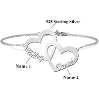Double Heart Two Name Bracelet