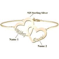 Double Heart Two Name Bracelet