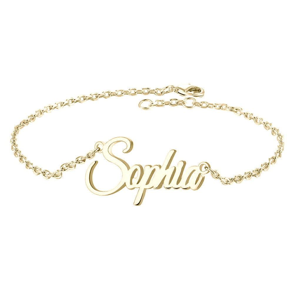Swash Script Name Bracelet