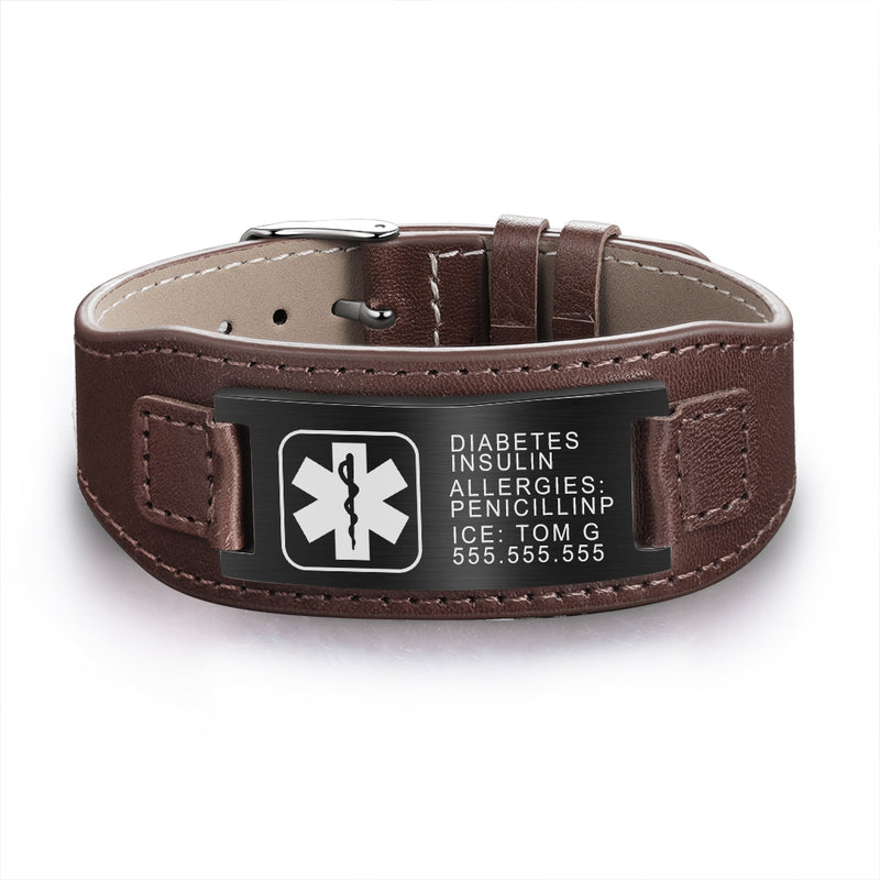 Stainless Steel Men's Medical Alert Bracelet